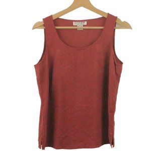 Citron Santa Monica Tank Top Burgundy Red Linen & Silk Blend Size Medium
